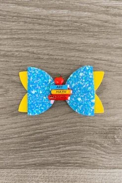 Blue Glitter Book Bow