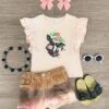 Blush Cow Tie Dye Denim Short Set -Children's boutique clothing blush cow tie dye denim short set outfit sparkle in pink 29149951819850