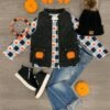 Buffalo Plaid Top With Pumpkin Vest Set -Children's boutique clothing buffalo plaid top with pumpkin vest jacketvest sparkle in pink 299778