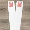 Bunny Ear Bow Socks -Children's boutique clothing bunny ear bow socks footwear sparkle in pink 14130129633354