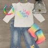 "Butterfly Kisses" Sequin Denim Flare Set 1 "Butterfly Kisses" Sequin Denim Flare Set -Children's boutique clothing butterfly kisses sequin denim flare set outfit sparkle in pink 29149716578378