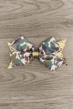 Camo Glitter Bow