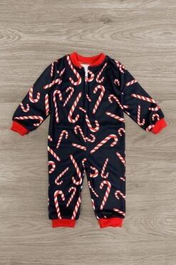 Candy Cane Onesie Family Pajamas - AND PET BANDANA! -Children's boutique clothing candy cane onesie family pajamas and pet bandana pajamas sparkle in pink 263729