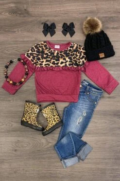 Cheetah Ruffle Tops 11 Cheetah Ruffle Tops -Children's boutique clothing cheetah ruffle tops many colors top sparkle in pink 14940818833482