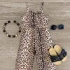 Cheetah Sleeveless Jumpsuit -Children's boutique clothing cheetah sleeveless jumpsuit romper sparkle in pink 29149927866442