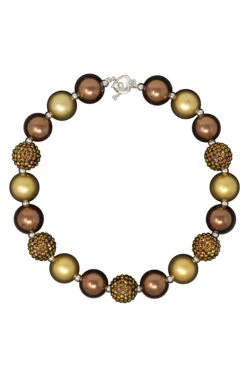 Chocolate Gold Bubblegum Necklace