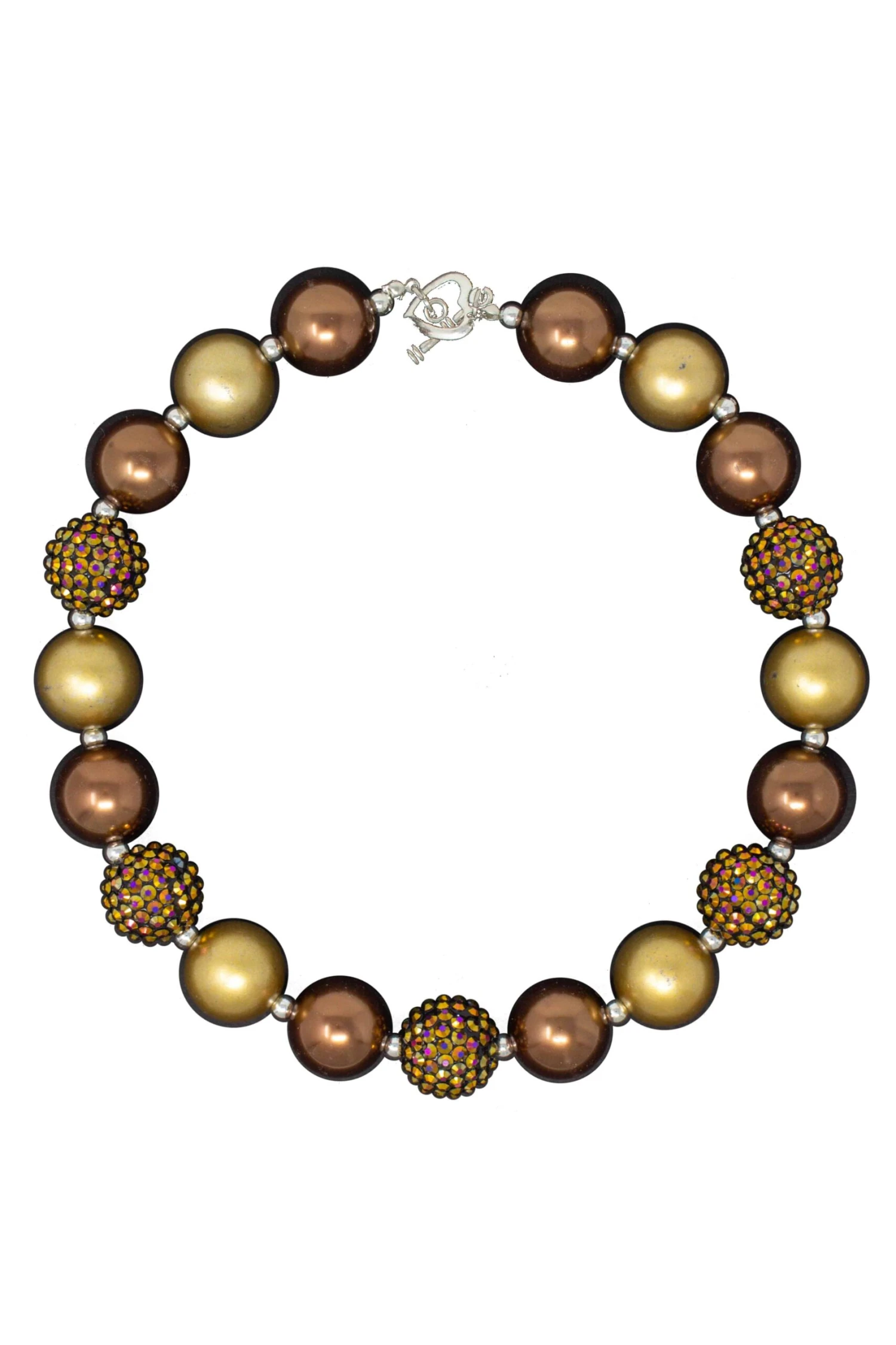 Chocolate Gold Bubblegum Necklace 3 Chocolate Gold Bubblegum Necklace