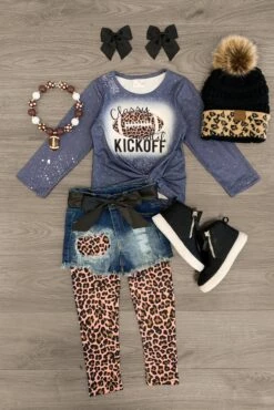 "Classy Until Kickoff" Leopard Legging & Short Set