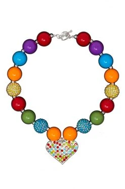 Colorful Heart Bubblegum Necklace