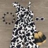 Cow Print One Shoulder Jumpsuit 1 Cow Print One Shoulder Jumpsuit -Children's boutique clothing cow print one shoulder jumpsuit romper sparkle in pink 576383