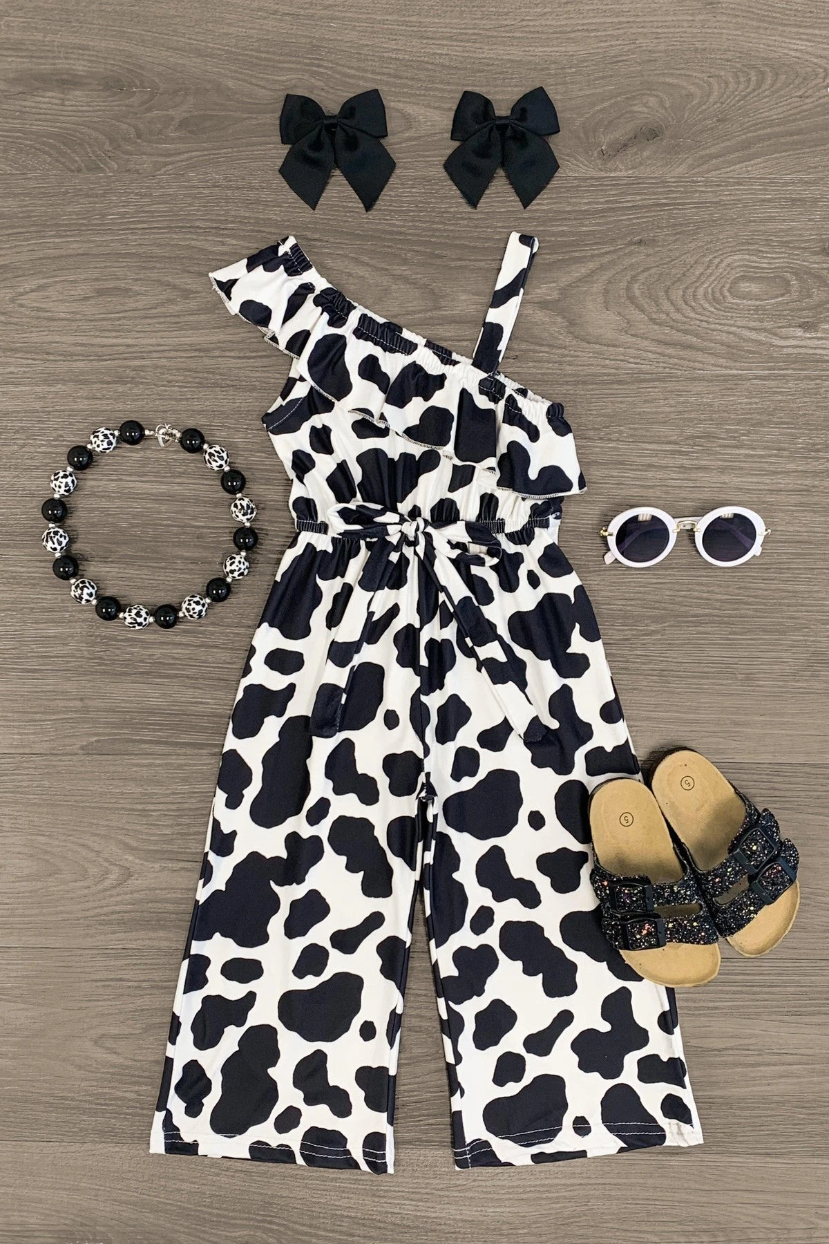 Cow Print One Shoulder Jumpsuit 3 Cow Print One Shoulder Jumpsuit