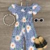 Daisy Cold Shoulder Jumpsuit -Children's boutique clothing daisy cold shoulder jumpsuit romper sparkle in pink 28647432421450