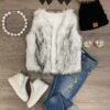 Deluxe Black & White Fur Vest -Children's boutique clothing deluxe black white fur vest jacket vest sparkle in pink 28603827978314