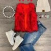 Deluxe Red Fur Vest -Children's boutique clothing deluxe red fur vest jacketvest sparkle in pink 761591