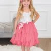 Deluxe Rose Tank Tulle Dress 1 Deluxe Rose Tank Tulle Dress -Children's boutique clothing deluxe rose tank tulle dress dress sparkle in pink 13925366464586
