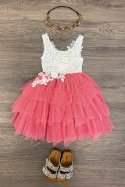 Deluxe Rose Tank Tulle Dress -Children's boutique clothing deluxe rose tank tulle dress dress sparkle in pink 13925367152714