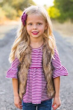 Deluxe Tan Fur Vest -Children's boutique clothing deluxe tan fur vest jacket vest sparkle in pink 28603360116810