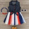 Denim Tank & Patriotic Stars Tutu Dress -Children's boutique clothing denim tank patriotic stars tutu dress dress sparkle in pink 29149822320714