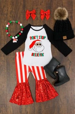 "Don't Stop Believin'" Santa Bell Bottom Set