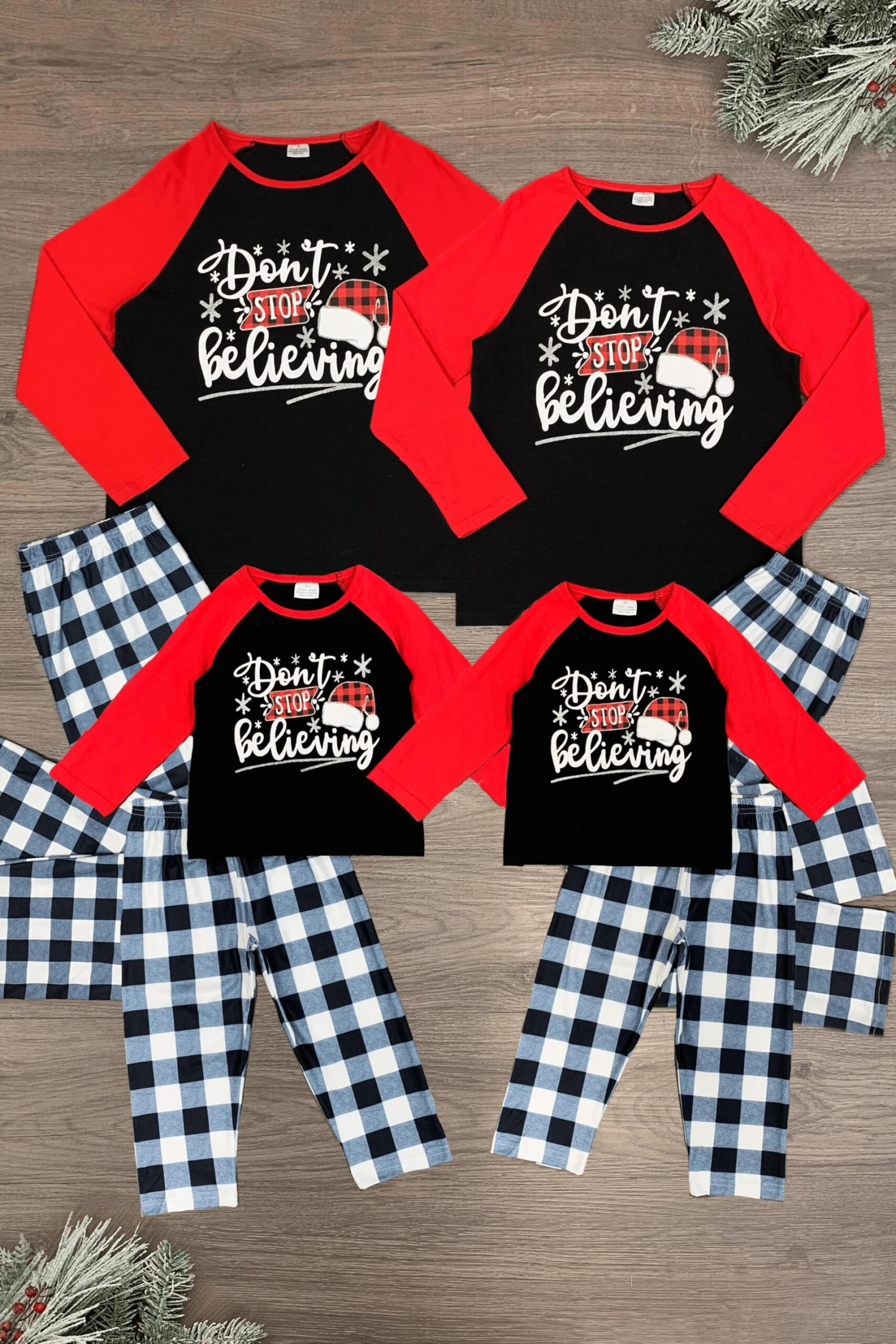 "Don't Stop Believing" Festive Family Pajamas 3 "Don't Stop Believing" Festive Family Pajamas