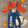 Fall Pumpkin Farm Distressed Denim Overall Set 2 Fall Pumpkin Farm Distressed Denim Overall Set -Children's boutique clothing fall pumpkin farm distressed denim overall set outfit sparkle in pink 29353328509002