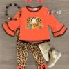"Fall" Pumpkin Pig Leopard Legging Set