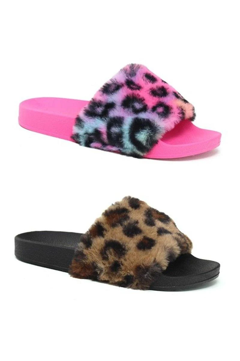 Faux Fur Slip On Sandals 3 Faux Fur Slip On Sandals