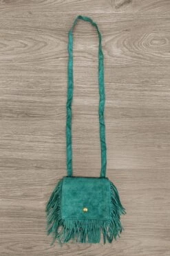 Faux Suede Fringe Purse -Children's boutique clothing faux suede fringe purse many colors accessory sparkle in pink 954104