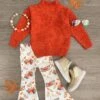 Floral Pumpkin Sweater Bell Bottom Set -Children's boutique clothing floral pumpkin sweater bell bottom set outfit sparkle in pink 29377741291594