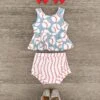 Gray & Red Baseball Bloomer Set