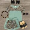 Sequin Leopard Lounge Short Set -Children's boutique clothing green sequin leopard lounge short set outfit sparkle in pink 465146 27013876 de59 42e1 bc26 1979d0906a5d