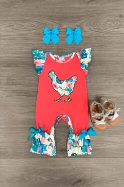 Hawaiian Rooster Romper