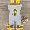 "He Is Risen" Gray & Yellow Romper -Children's boutique clothing he is risen gray yellow romper baby sparkle in pink 931305