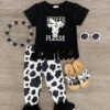 "Heifer Please" Cow Print Pant Set