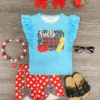 "Hello Pre-K - 2nd Grade" Polka Dot Short Set -Children's boutique clothing hello pre k 2nd grade polka dot short set outfit sparkle in pink 29235077447754