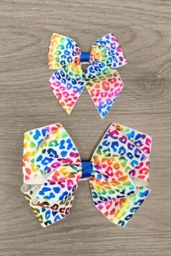 Holographic Rainbow Cheetah Bows