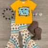 "If I Can't Wear My Boots I Ain't Going" Bell Bottom Set -Children's boutique clothing if i can t wear my boots i ain t going bell bottom set outfit sparkle in pink 29216559988810