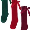 Knee High Bow Socks 2 Knee High Bow Socks -Children's boutique clothing knee high bow socks many colors footwear sparkle in pink 28374459056202