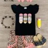 "Learn, Love, Inspire" Cheetah Pom Pom Short Set -Children's boutique clothing learn love inspire cheetah pom pom short set outfit sparkle in pink 29149939597386