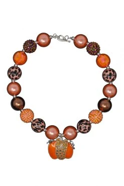 Leopard Pumpkin Bubblegum Necklace