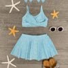 Light Blue & White Polka Dot Swim Skirt Set 1 Light Blue & White Polka Dot Swim Skirt Set -Children's boutique clothing light blue white polka dot swim skirt set swimsuit sparkle in pink 614502