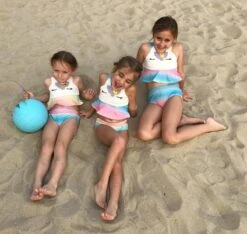 Metallic Rainbow Unicorn 2 Piece Swimsuit Set -Children's boutique clothing metallic rainbow unicorn 2 piece swimsuit set swimsuit sparkle in pink 13925274746954