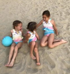 Metallic Rainbow Unicorn 2 Piece Swimsuit Set -Children's boutique clothing metallic rainbow unicorn 2 piece swimsuit set swimsuit sparkle in pink 13925276155978