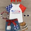 "Miss Independent" Distressed Denim Short Set -Children's boutique clothing miss independent distressed denim short set outfit sparkle in pink 29149889790026
