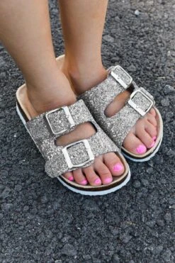 Mom & Me - Birkley Sandals -Children's boutique clothing mom me birkley sandals silver glitter footwear sparkle in pink 14754559000650 3aa66f37 04ce 44a0 ae1a 76d9cde8d724