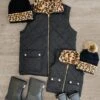 Mom & Me - Black Cheetah Reversible Vest