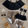 Mom & Me - Black & Cheetah Ruffle Bikini 1 Mom & Me - Black & Cheetah Ruffle Bikini -Children's boutique clothing mom me black cheetah ruffle bikini mom me sparkle in pink 14717962813514
