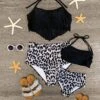 Mom & Me - Black Fringe Cheetah Bikini -Children's boutique clothing mom me black fringe cheetah bikini mom me sparkle in pink 29149845848138
