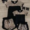 Mom & Me - Black Leopard Sequin Lounge Short Set 2 Mom & Me - Black Leopard Sequin Lounge Short Set -Children's boutique clothing mom me black leopard sequin lounge short set mom me sparkle in pink 314385