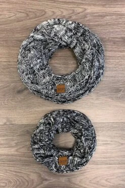 Mom & Me - Black Sparkle In Pink Scarf